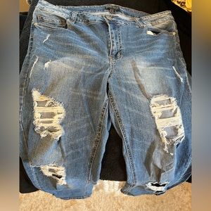 Destroyed denim jeans